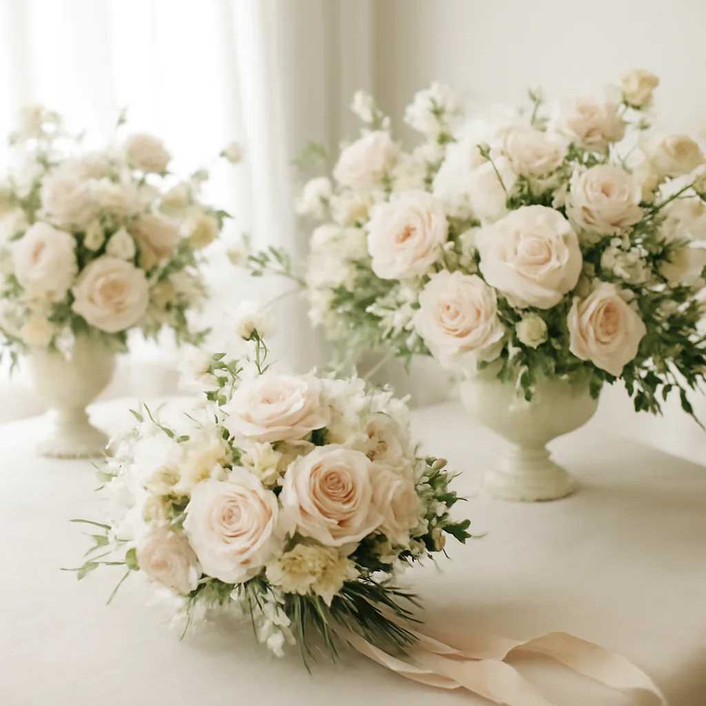 Wedding bouquet and reception florals ready for a Tampa celebration