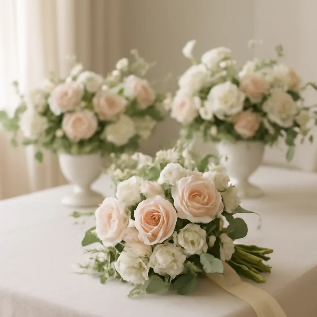 Wedding bouquet and reception florals ready for a Tampa celebration