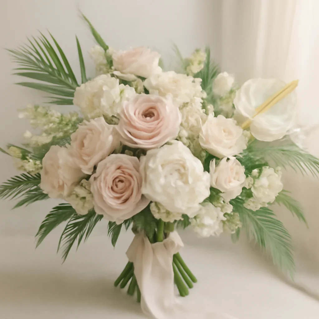 Wedding flower arrangement supporting the tropical florida wedding flowers page