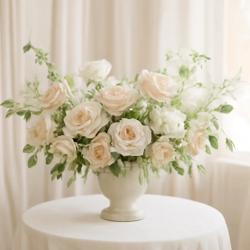 Wedding flower arrangement supporting the a la carte vs full-service wedding flowers page