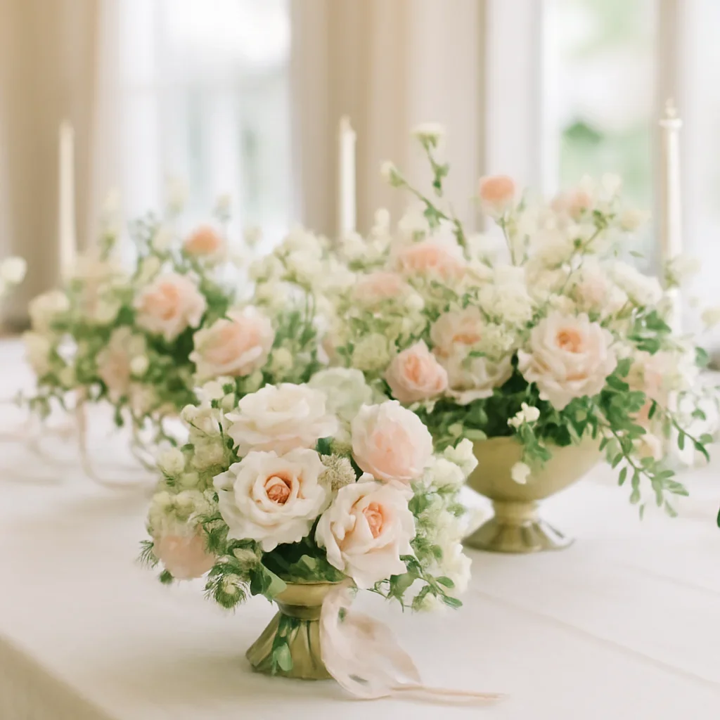 Wedding bouquet and reception florals ready for a Tampa celebration