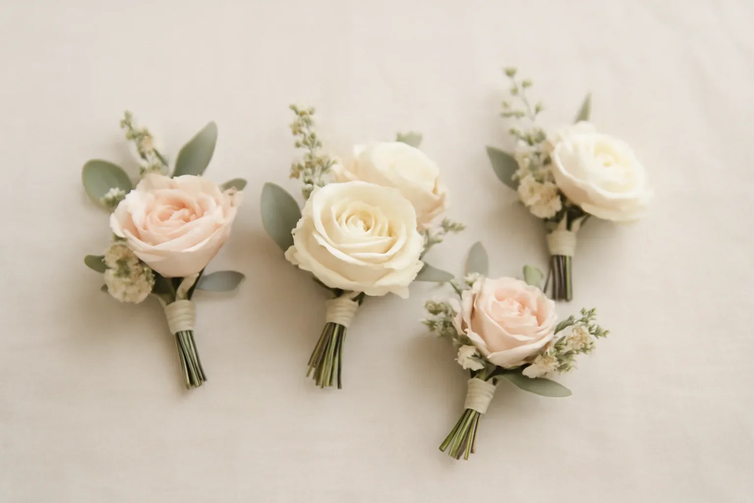 Boutonnieres floral design detail for a Tampa wedding