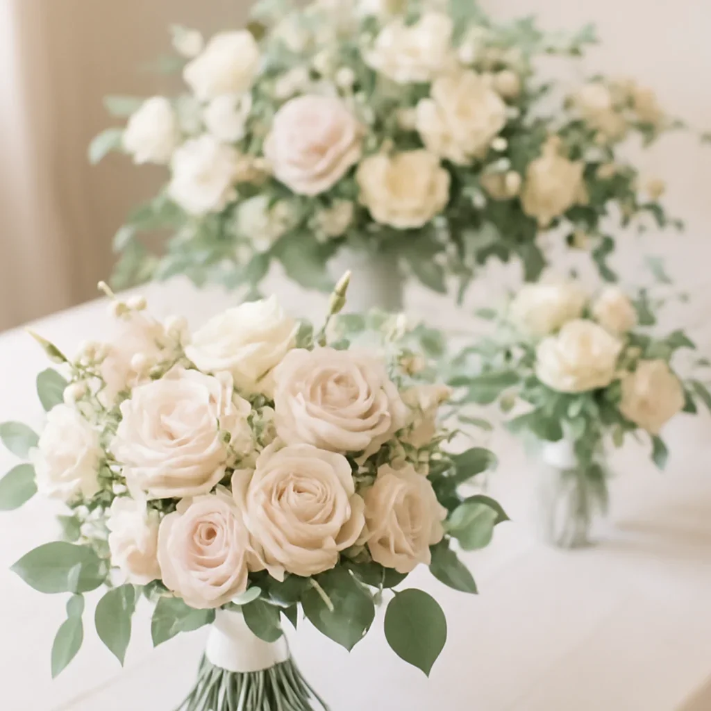 Wedding bouquet and reception florals ready for a Tampa celebration