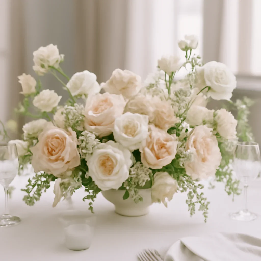 Wedding flower arrangement supporting the centerpieces page