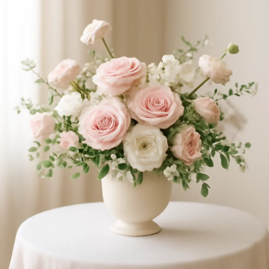 Wedding flower arrangement supporting the custom color palettes page
