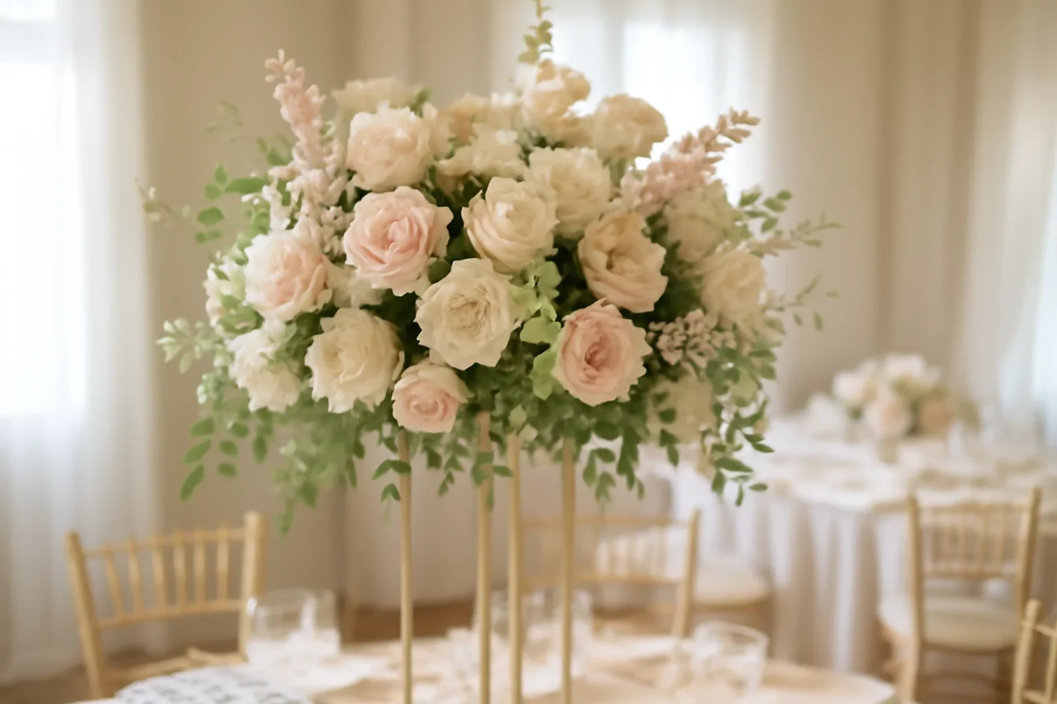 Elevated Centerpieces floral design detail for a Tampa wedding