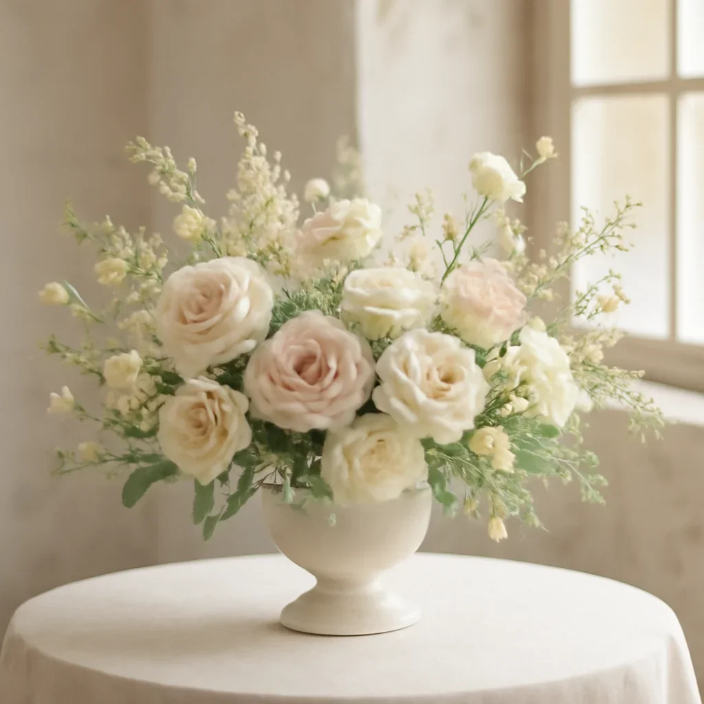 Wedding flower arrangement supporting the venue visit page