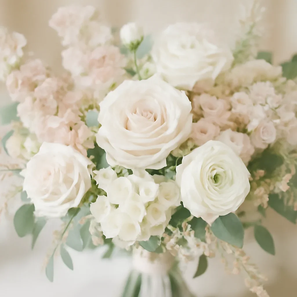 Close floral detail connected to bridal bouquet gallery