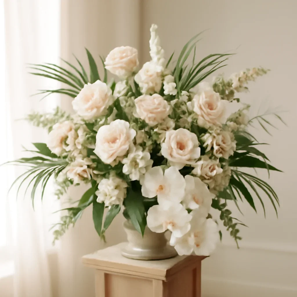 Wedding flower arrangement supporting the tropical weddings gallery page