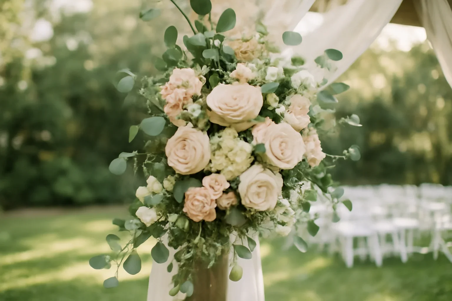 Backyard Weddings floral design detail for a Tampa wedding