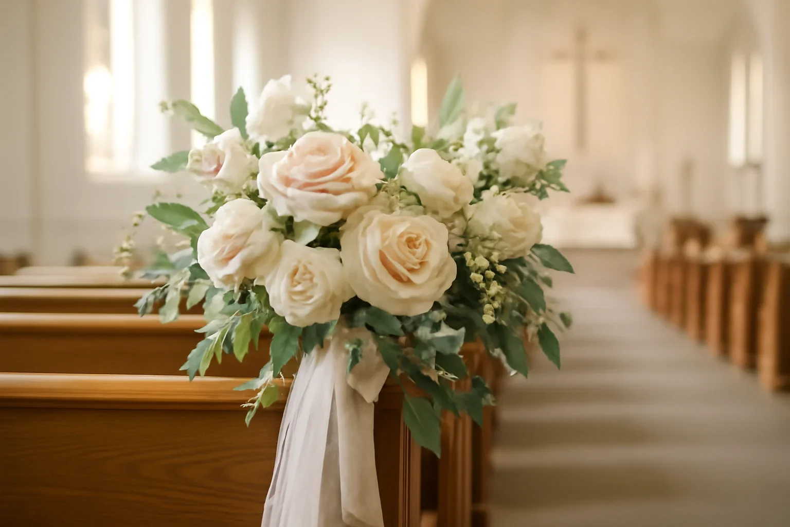 Church Weddings floral design detail for a Tampa wedding