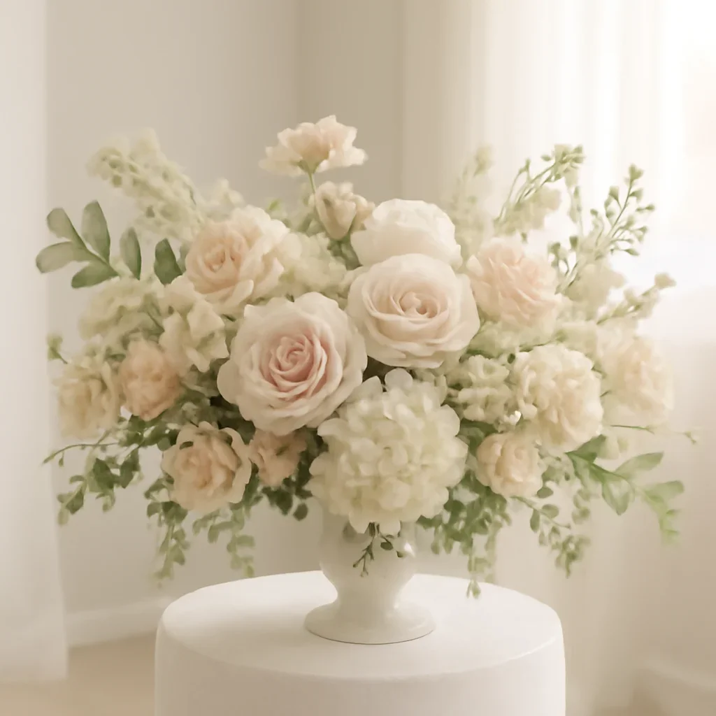 Wedding flower arrangement supporting the brandon wedding florist page