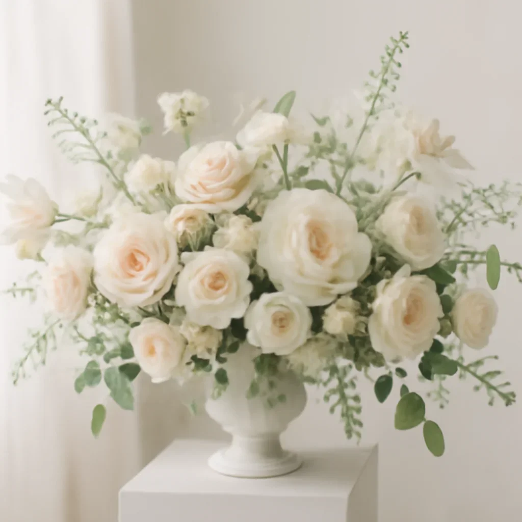 Wedding flower arrangement supporting the custom floral design page