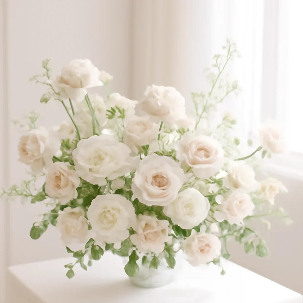 Wedding flower arrangement supporting the full-service wedding florals page