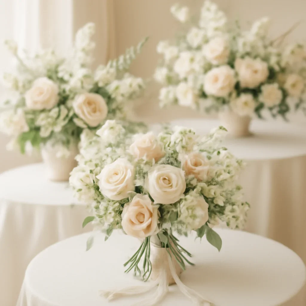 Wedding bouquet and reception florals ready for a Tampa celebration